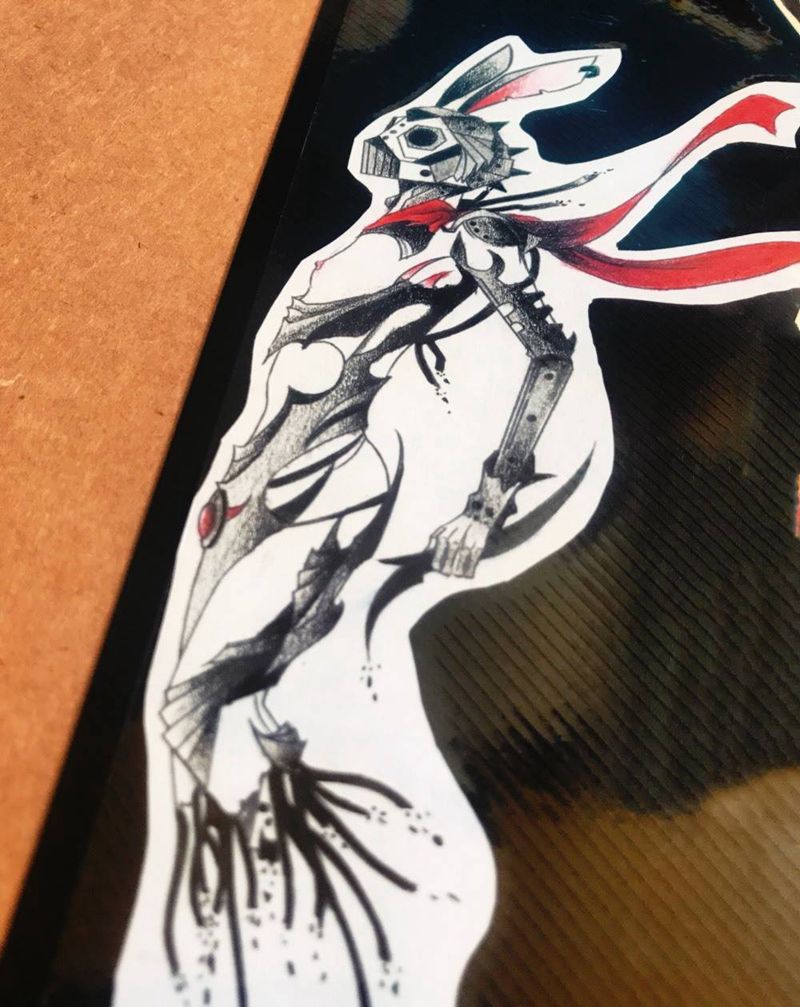 机械兔纹身图片