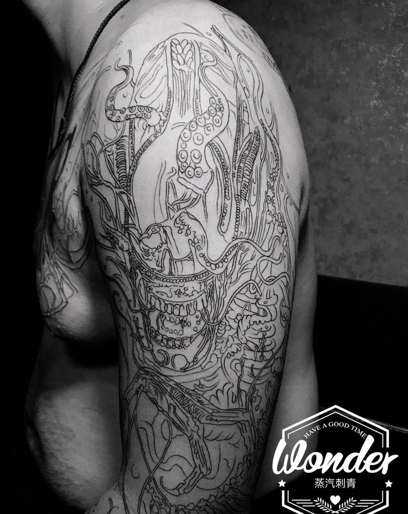 暗黑花臂纹身图片