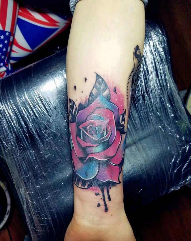 彩色遮盖纹身图片