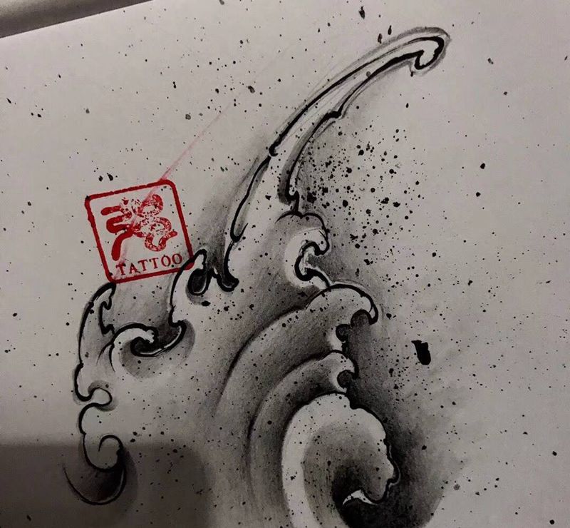 浪摆摆纹身图片