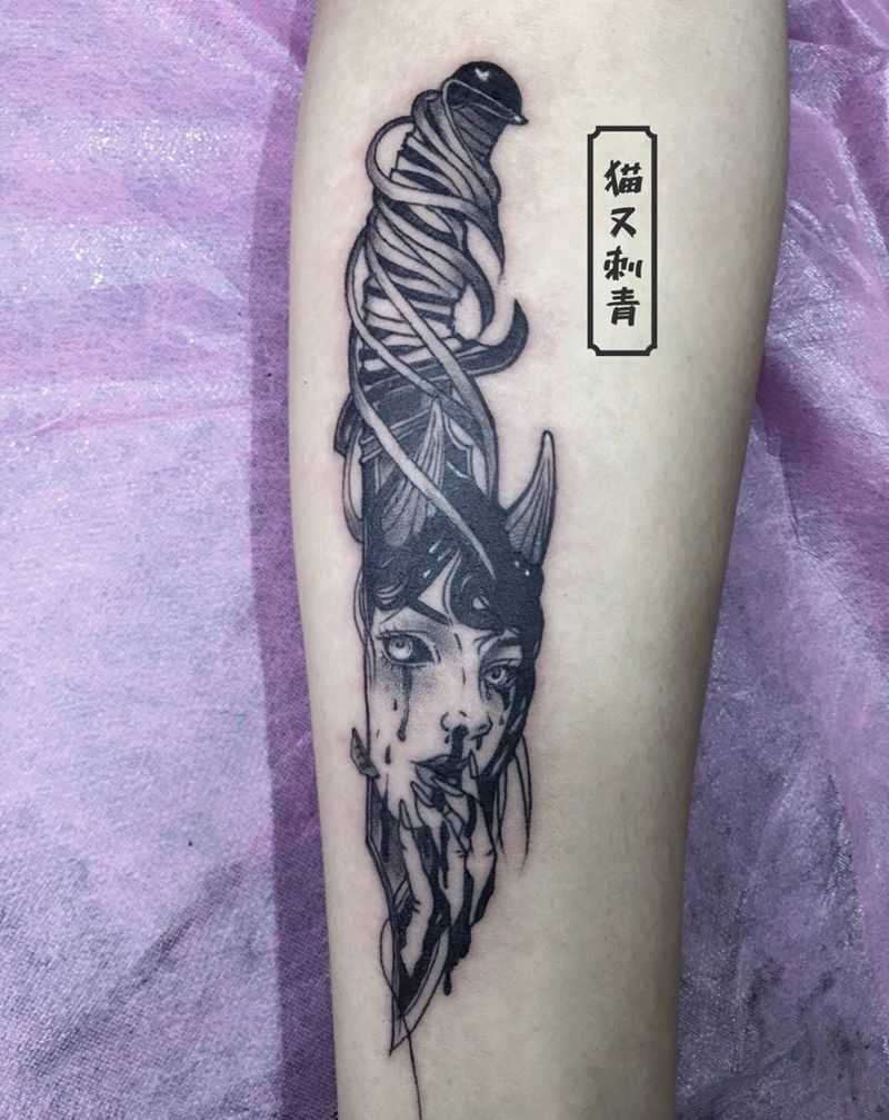 冷兵器纹身图片