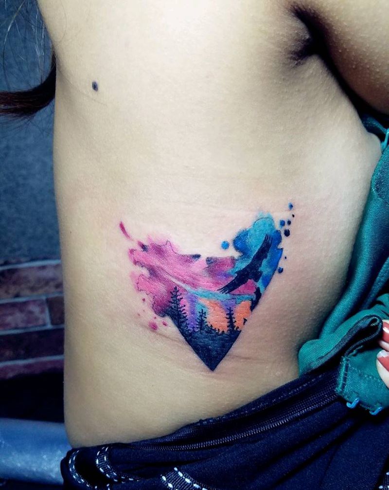 三彩色纹身图片