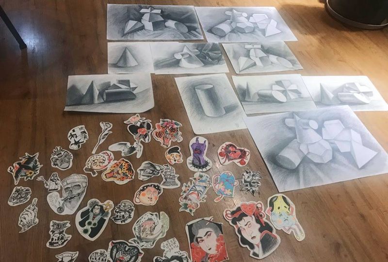 学员手稿作业纹身图片