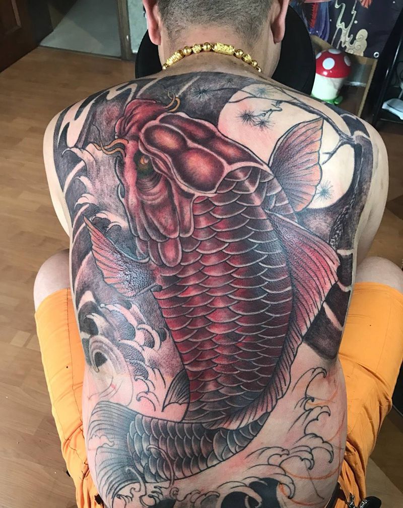 满背 未完成纹身图片