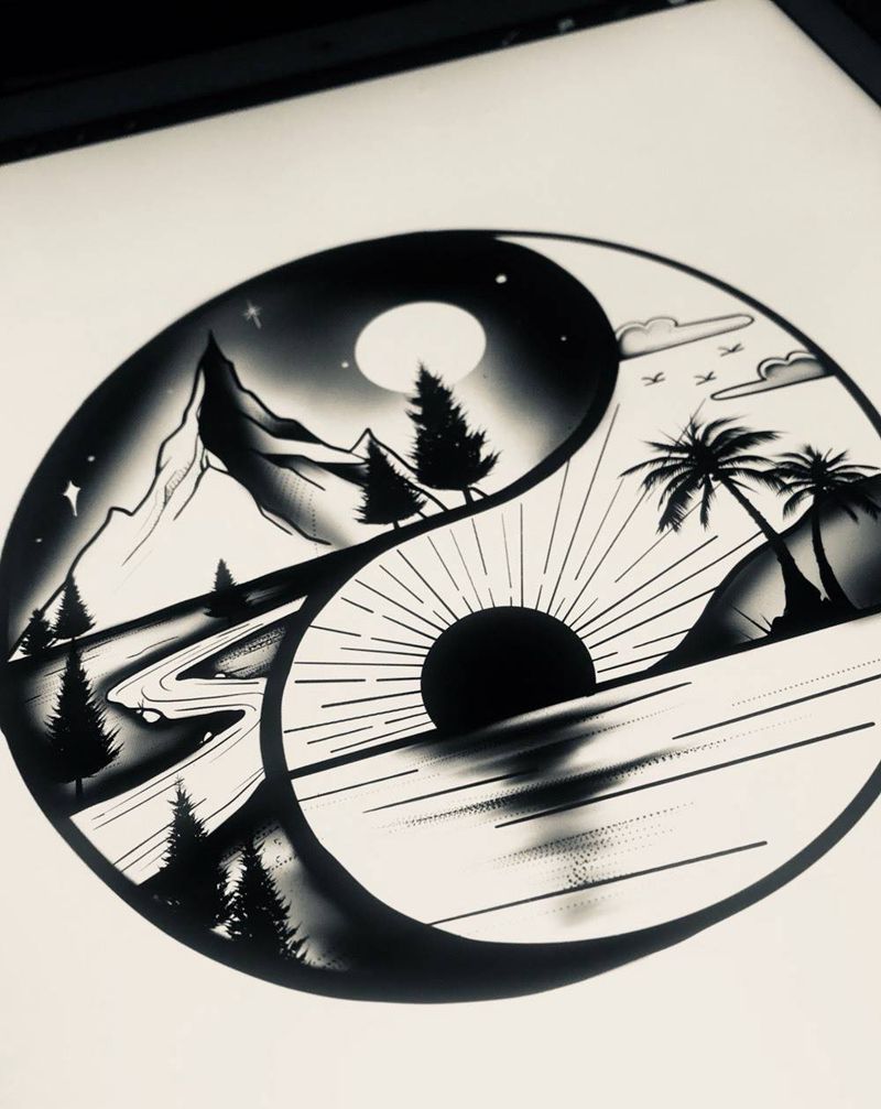 八卦情侣图纹身图片