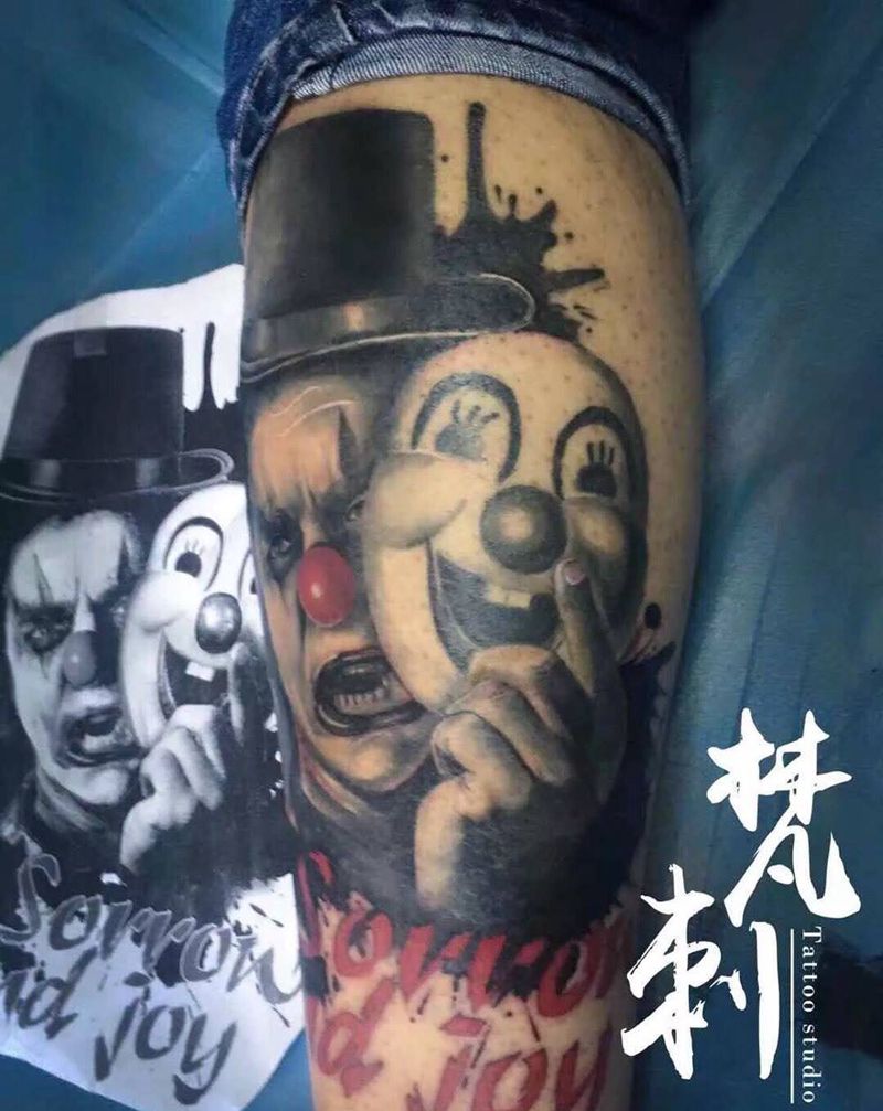 面具下的小丑纹身图片
