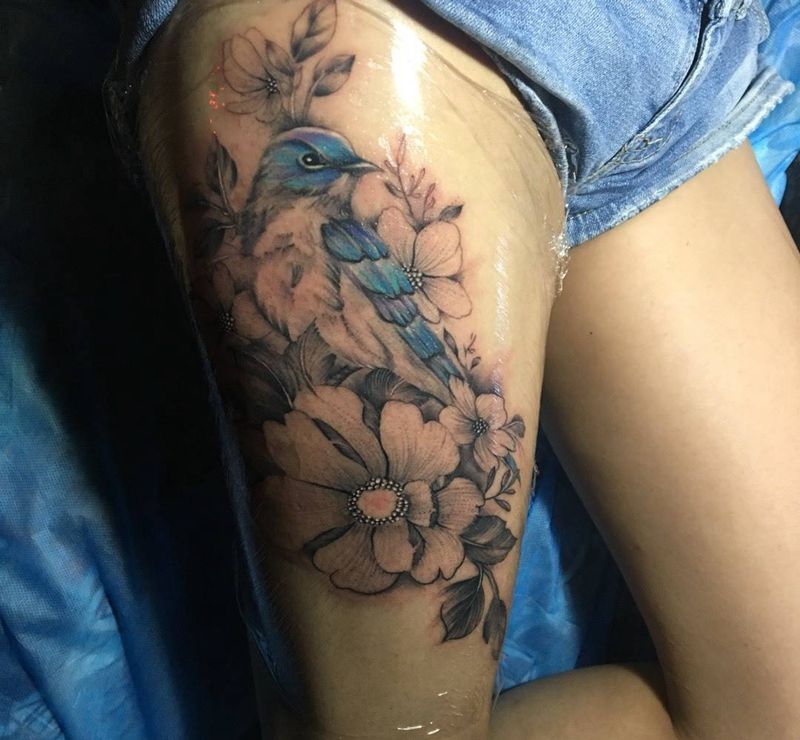 素描、全程单针做纹身图片