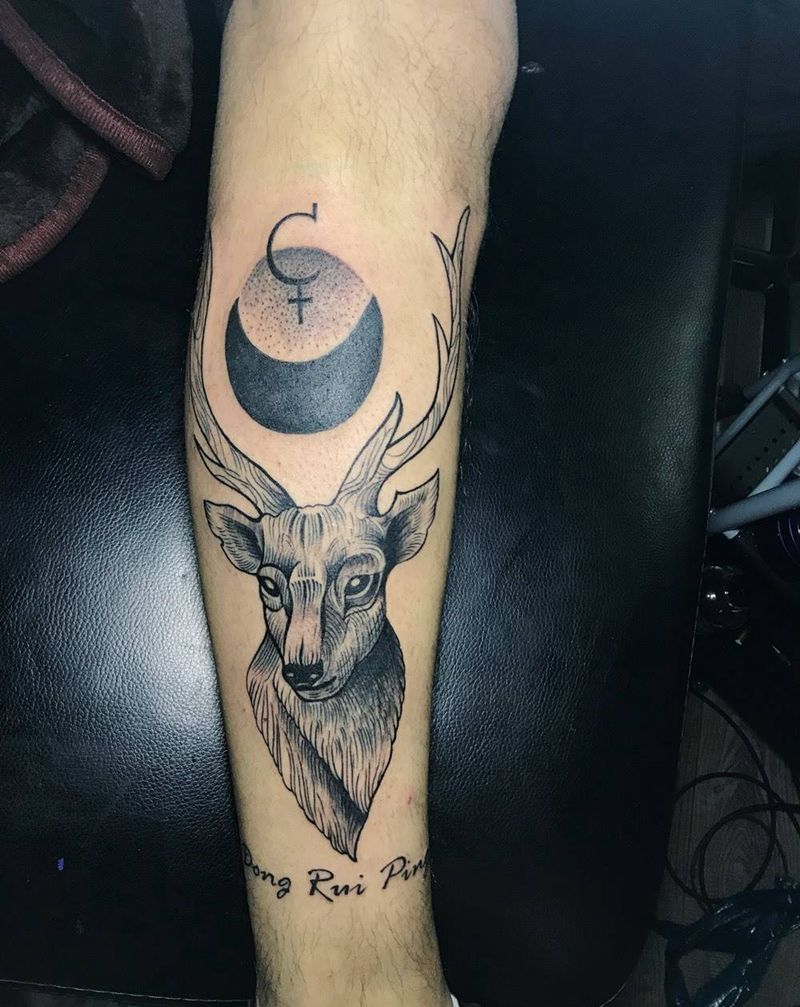 麋鹿纹身图片
