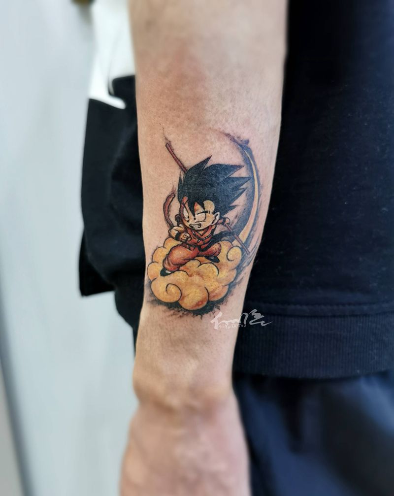 遮盖 小悟空纹身图片_手臂水彩纹身图案