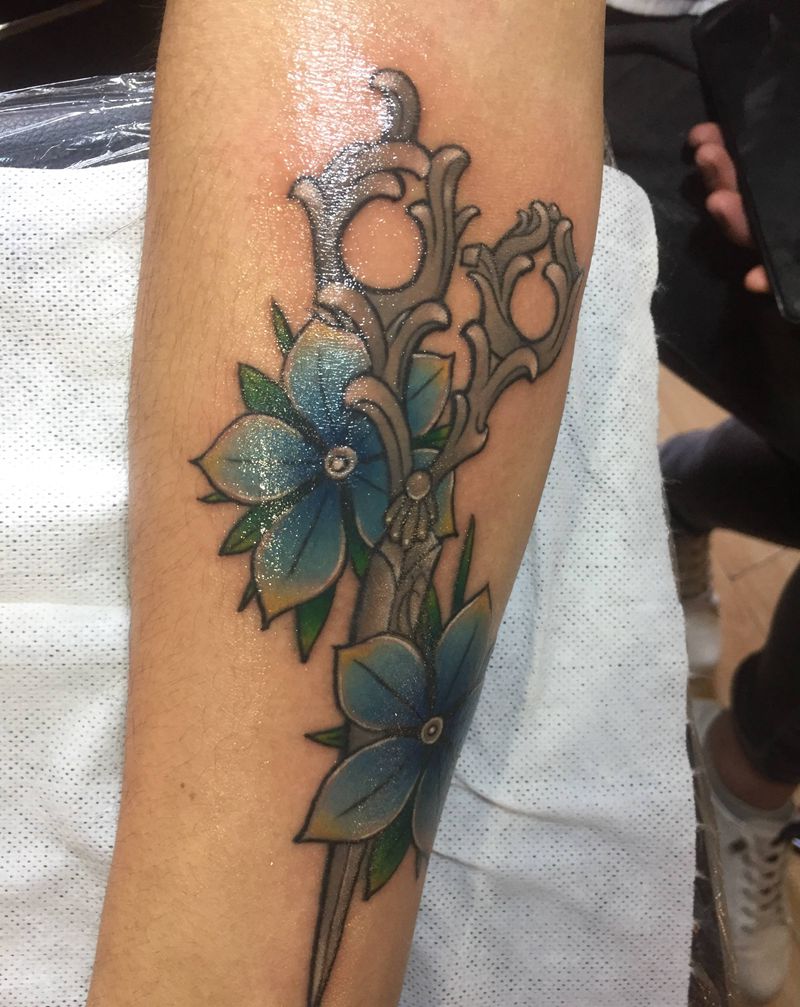 剪刀纹身图片_手臂纹身图案