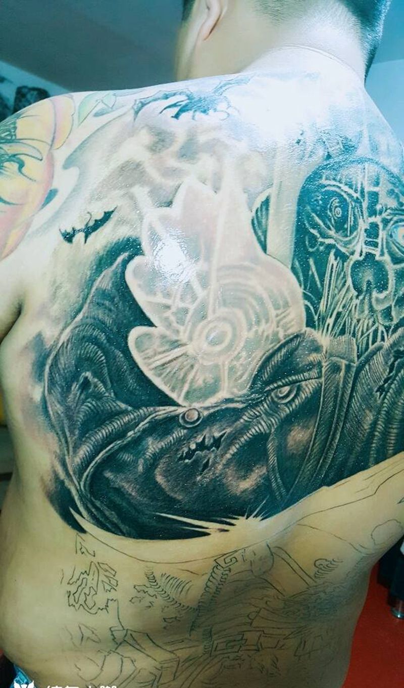 未完成品纹身图片