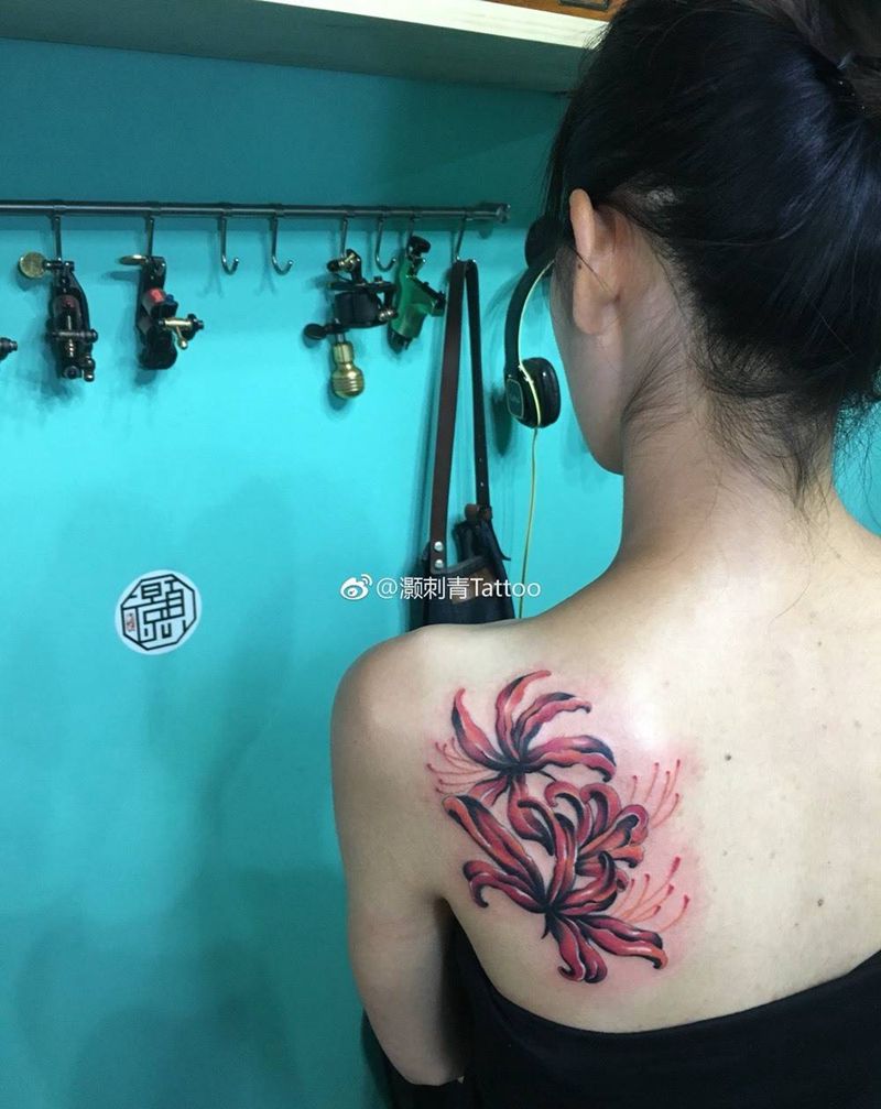 曼珠沙华·彼岸花纹身图片