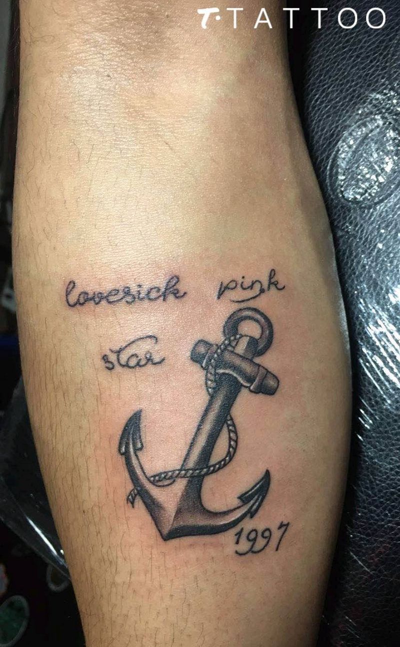 船锚纹身图片_手臂纹身图案