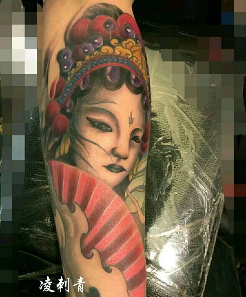 花旦纹身图片_手臂纹身图案