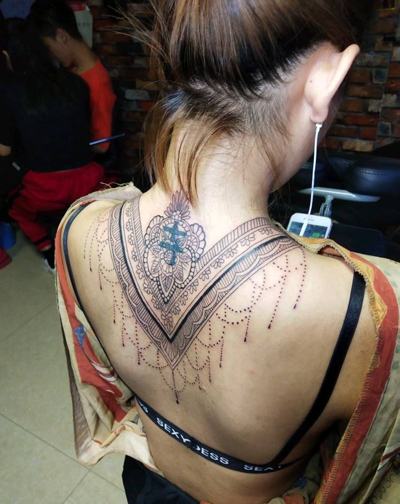 客人自选图，说不用遮盖！纹身图片