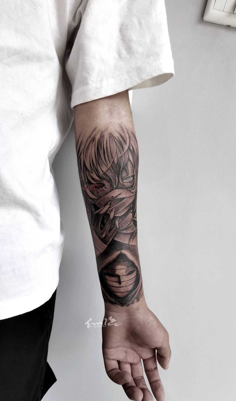 独眼枭纹身图片_手臂动漫纹身图案