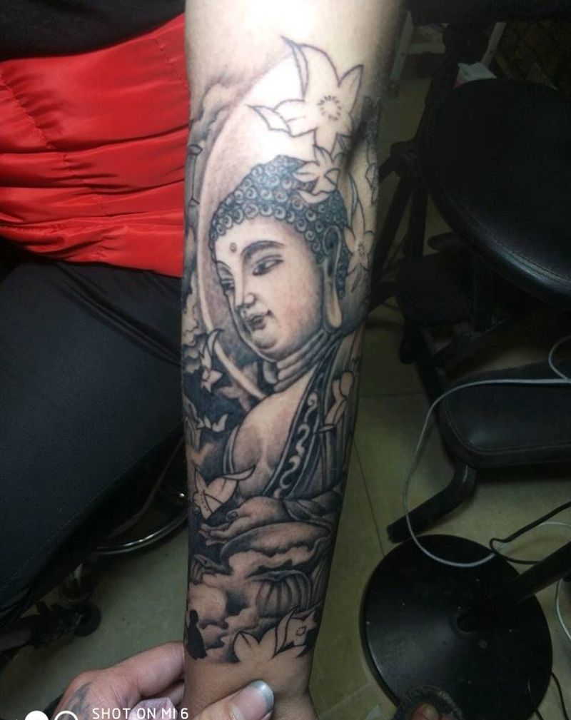 小臂佛纹身图片