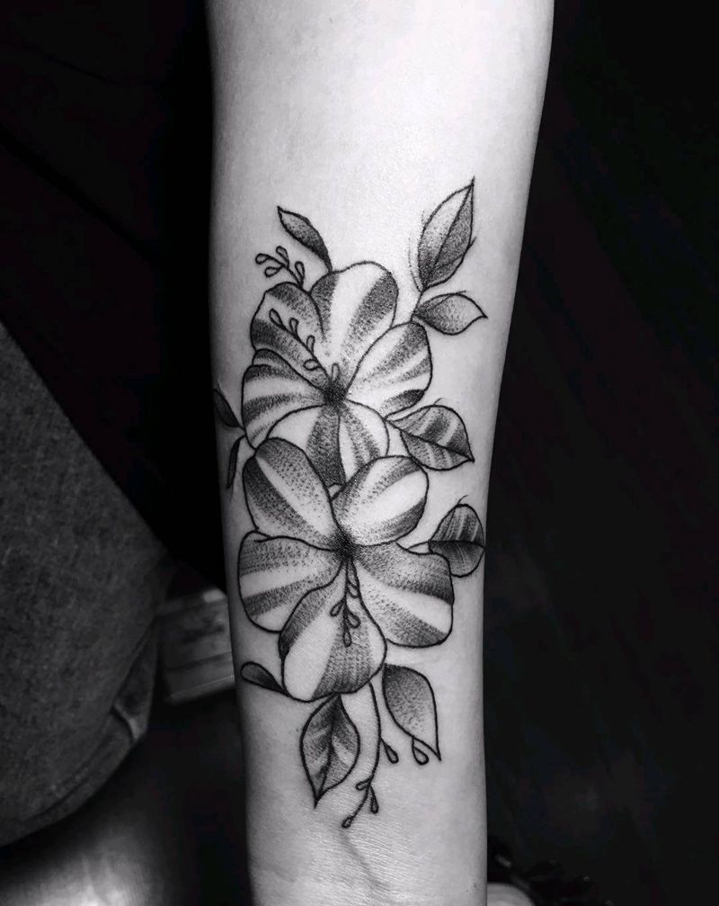 素花纹身图片_手臂纹身图案