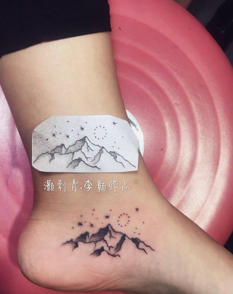 山峰、小清新纹身图片