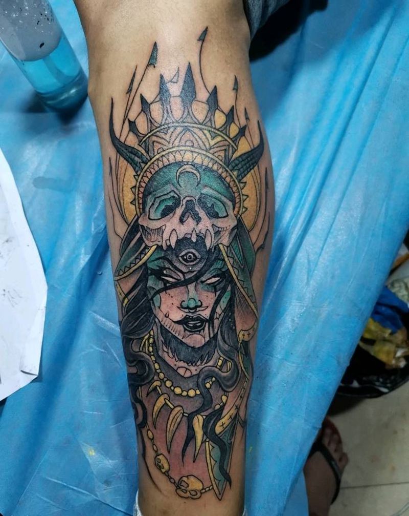 。纹身图片_腿部纹身图案