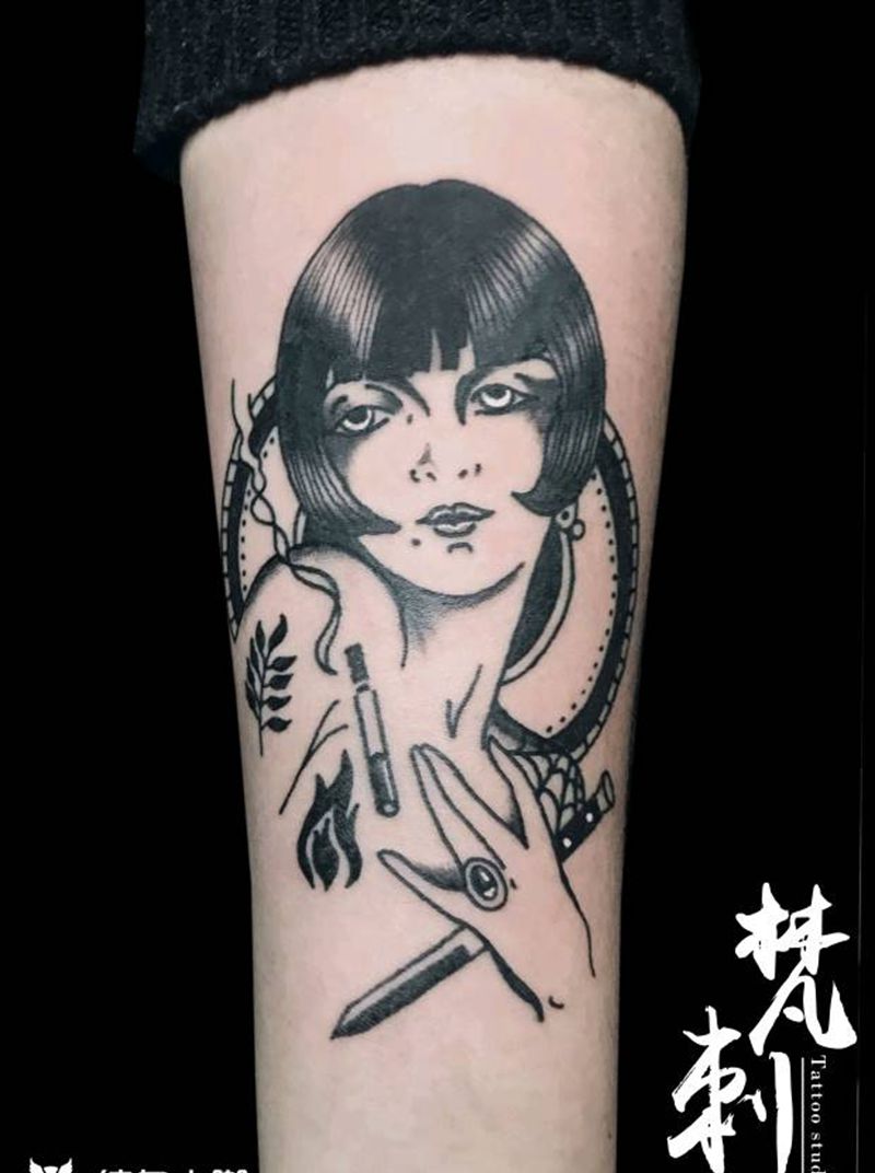 old school 花臂拼接纹身图片_手臂纹身图案