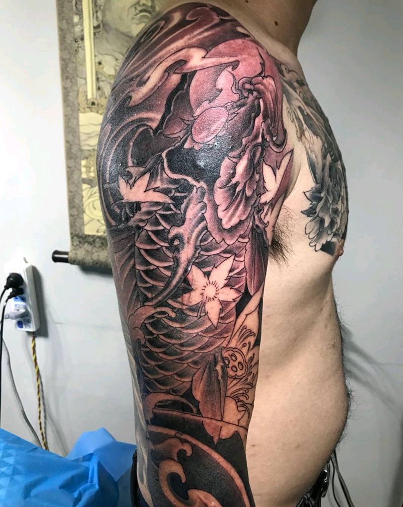 遮盖瘢痕喝逗印未完纹身图片_手臂纹身图案