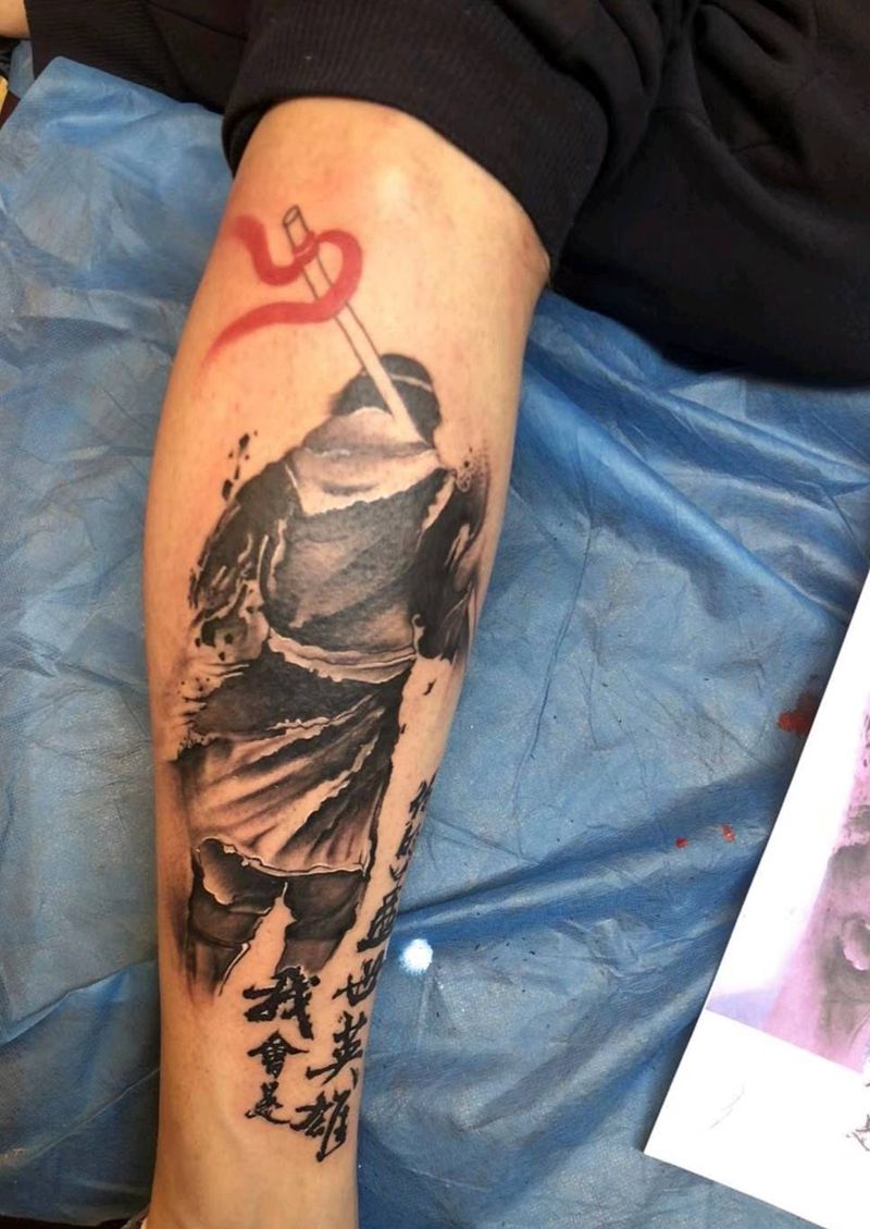 至尊宝纹身图片_腿部纹身图案