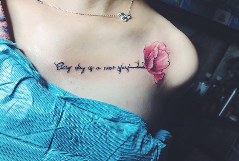 小清新，花纹身图片