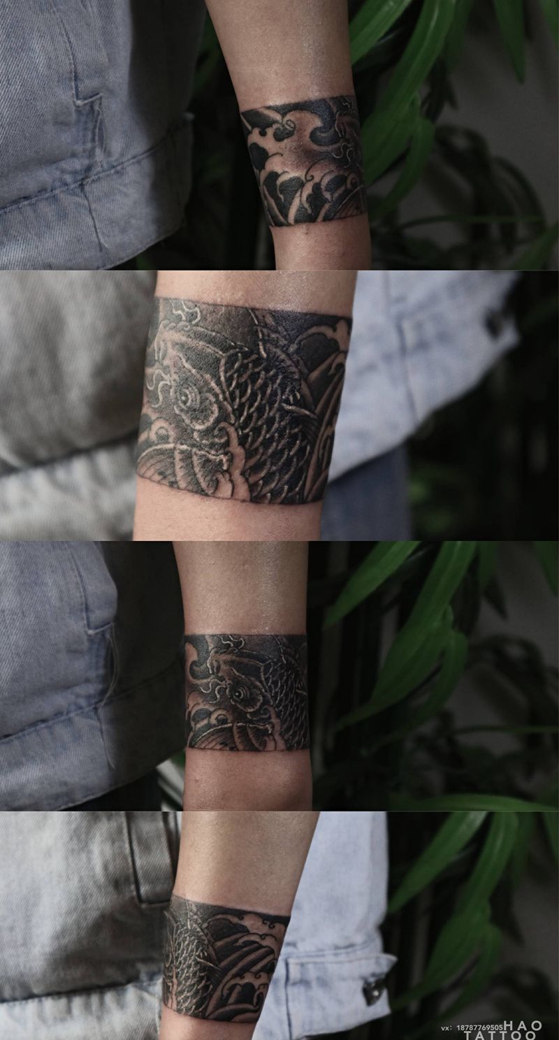 臂环纹身图片_手臂新传统纹身图案