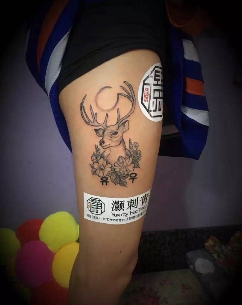 鹿纹身图片