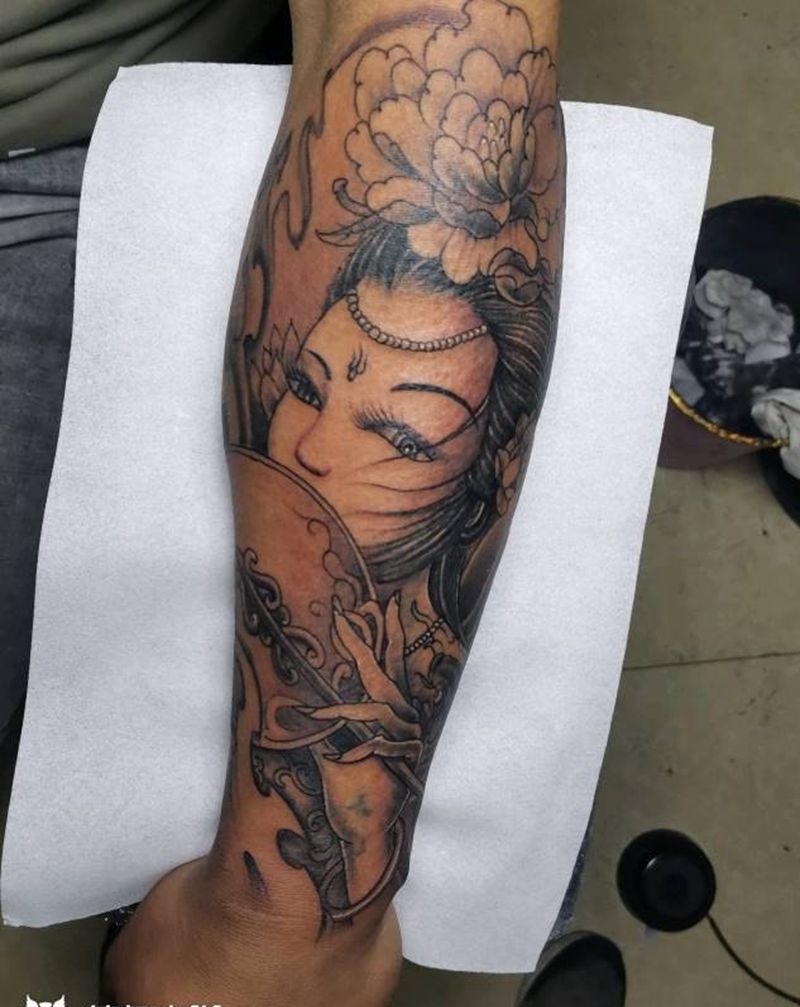 艺伎纹身图片_手臂纹身图案