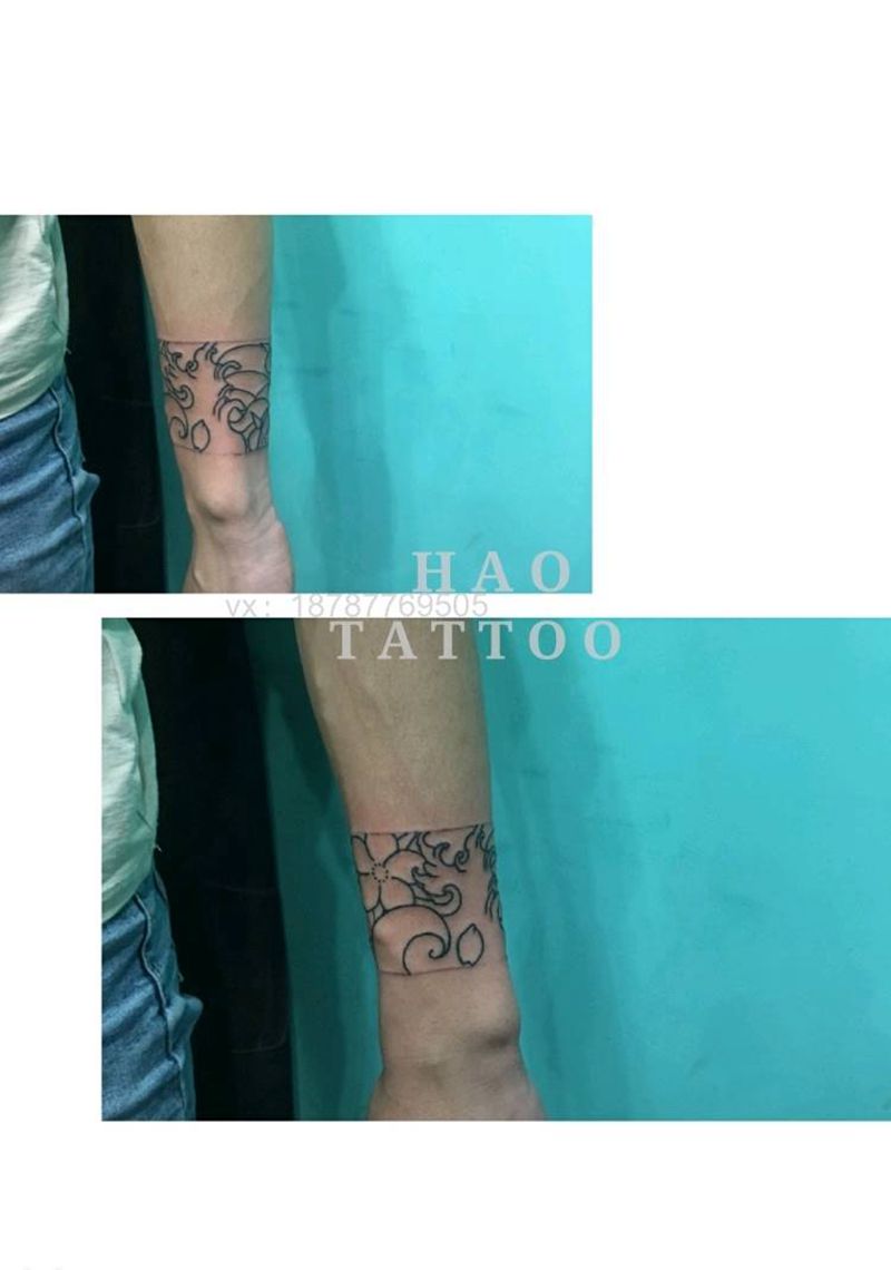 臂环纹身图片_手臂腿部新传统纹身图案