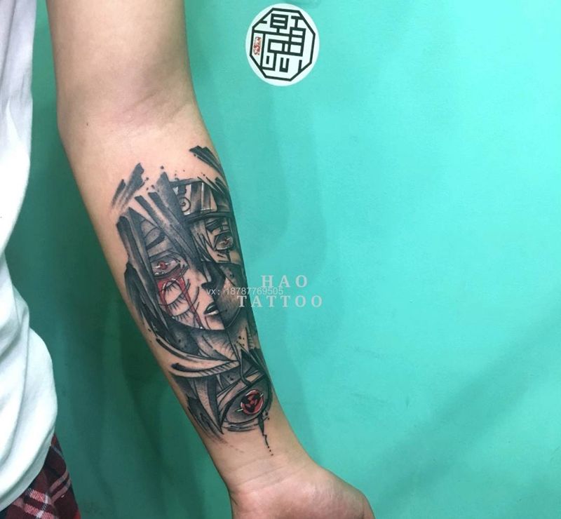 卡卡西•带土纹身图片_手臂纹身图案