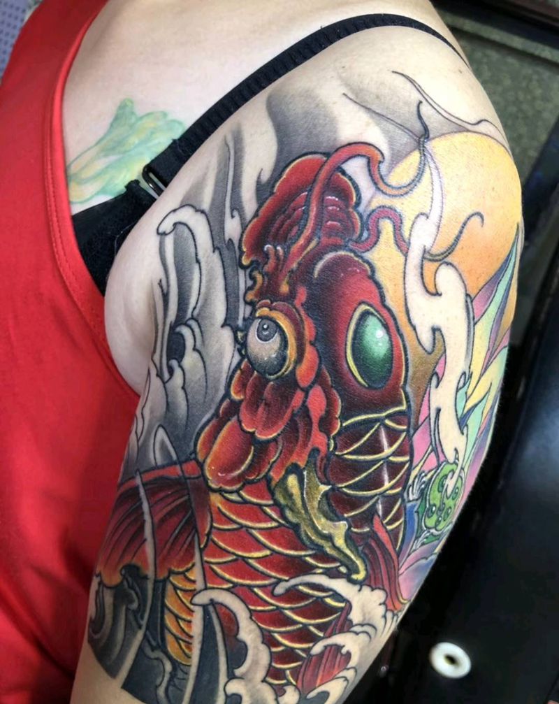 鲤鱼小遮盖纹身图片