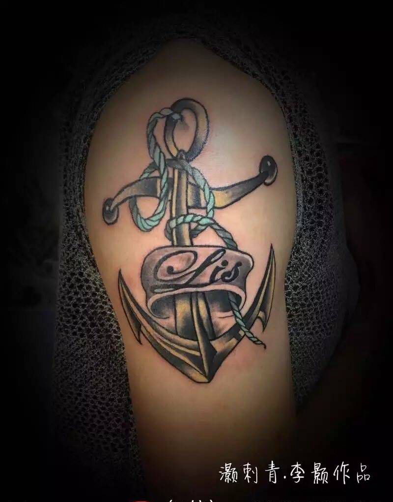 欧美船锚纹身图片