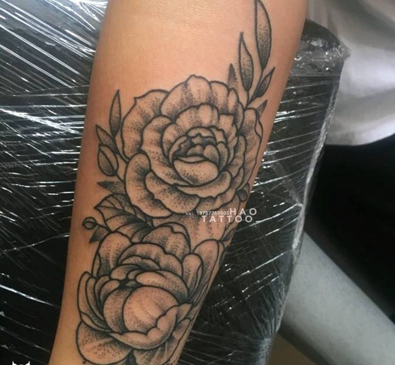 素花纹身图片_手臂纹身图案