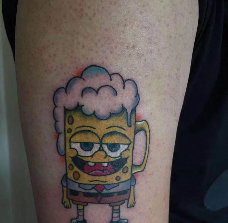 海绵宝宝2纹身图片_手臂纹身图案