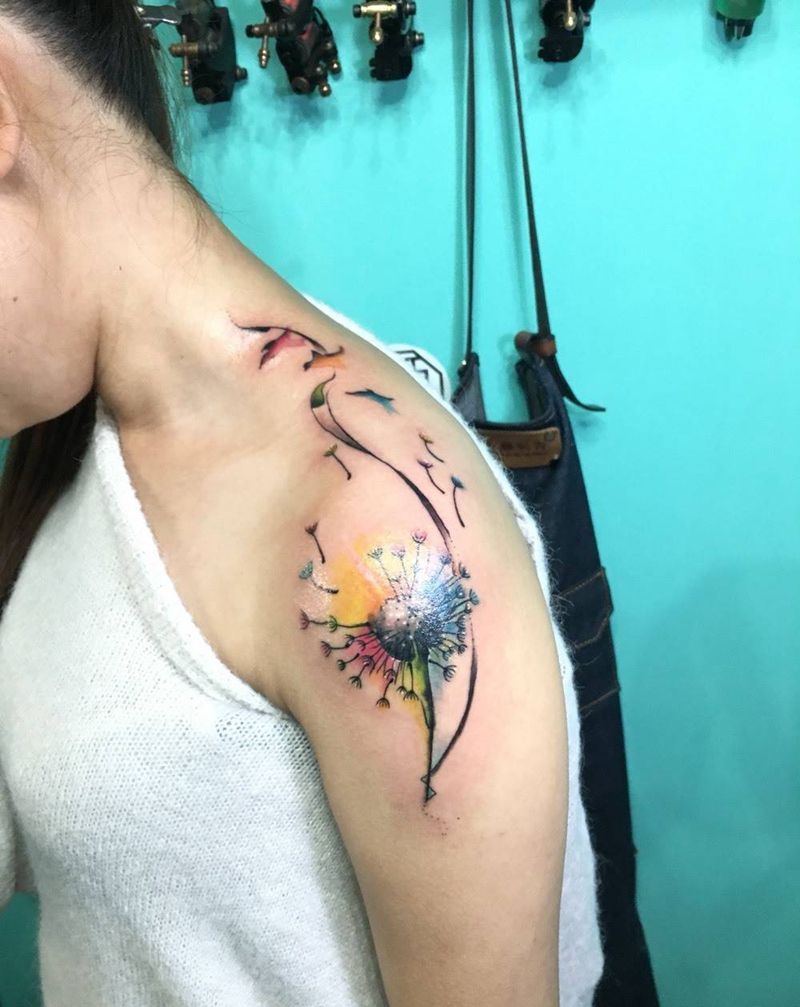 蒲公英纹身图片