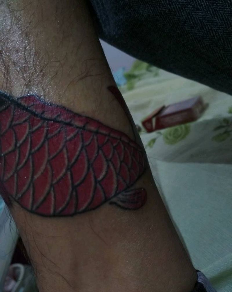 圆三包小腿阶段一纹身图片_腿部传统动物原创成品纹身图案