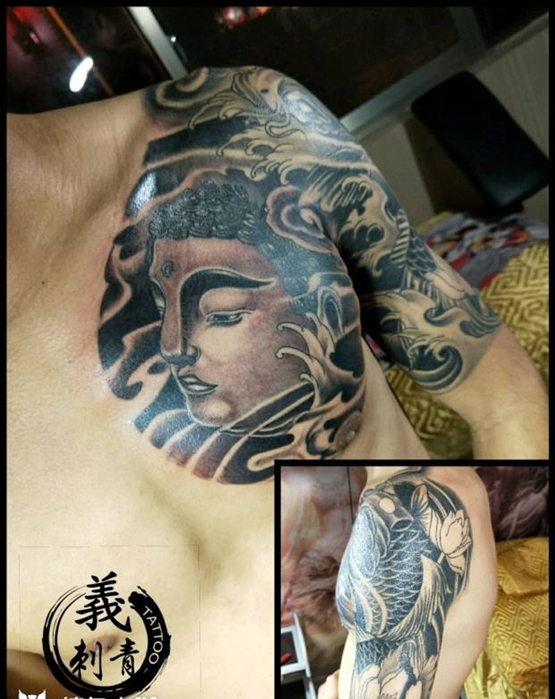 半甲未完纹身图片