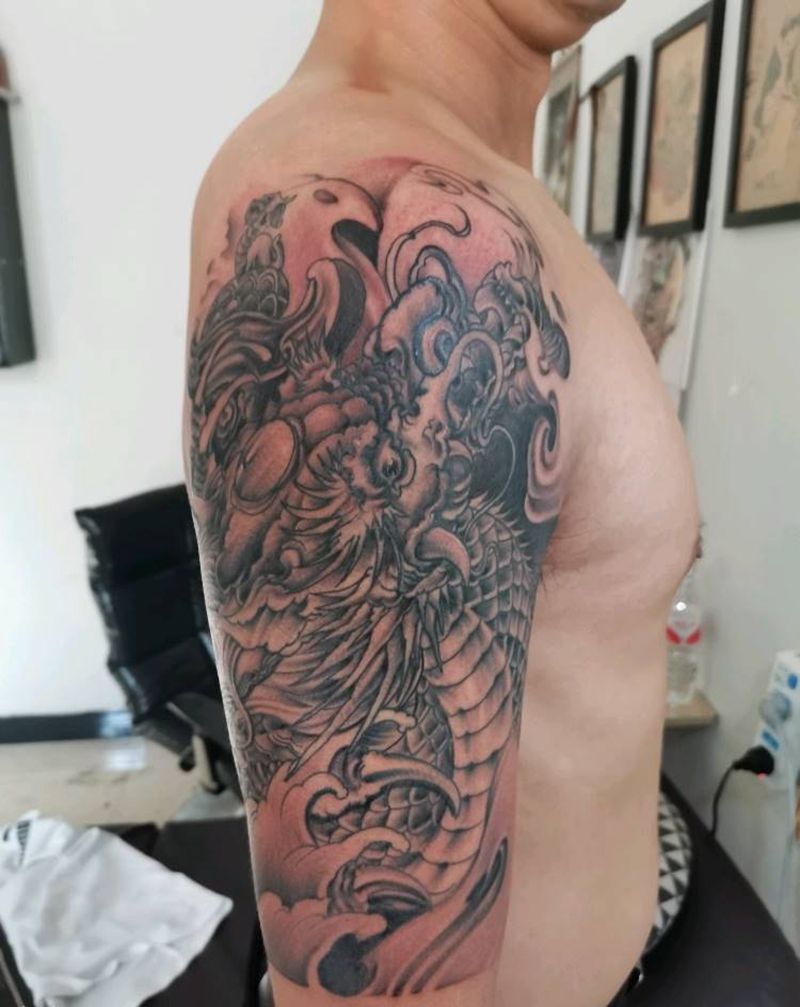 龙纹身图片_手臂纹身图案