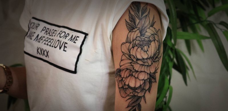 素花纹身图片_手臂纹身图案