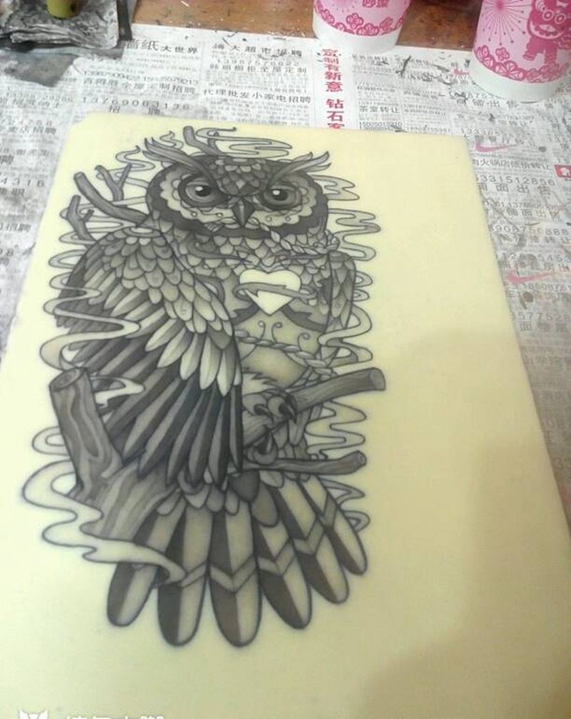 猫头鹰纹身图片