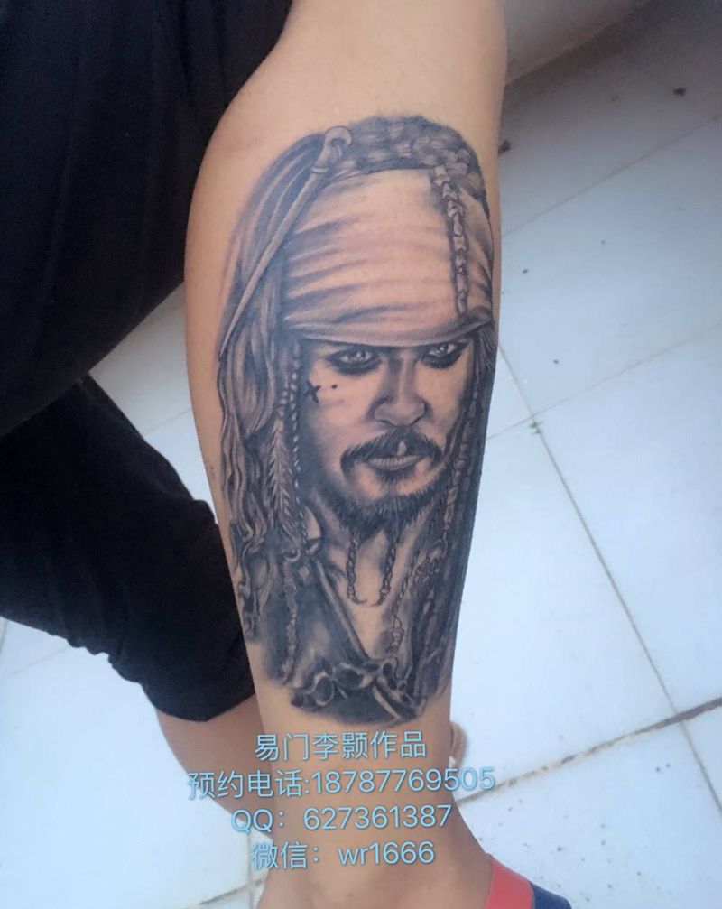 加勒比海盗杰克船长纹身图片
