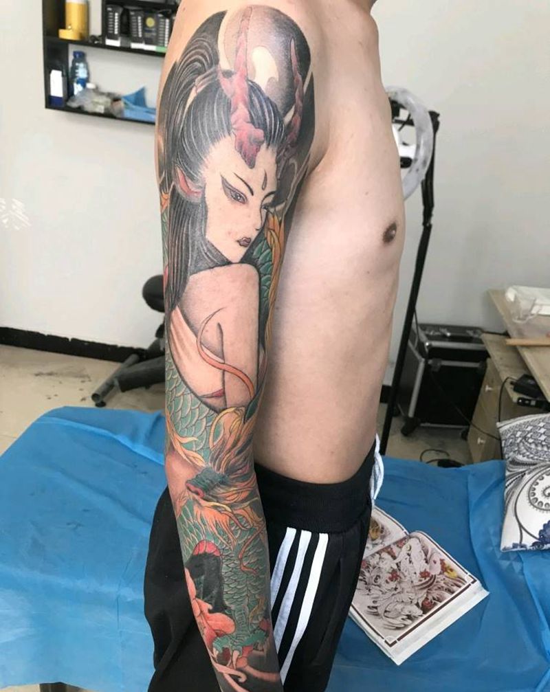 龙伎纹身图片_手臂纹身图案