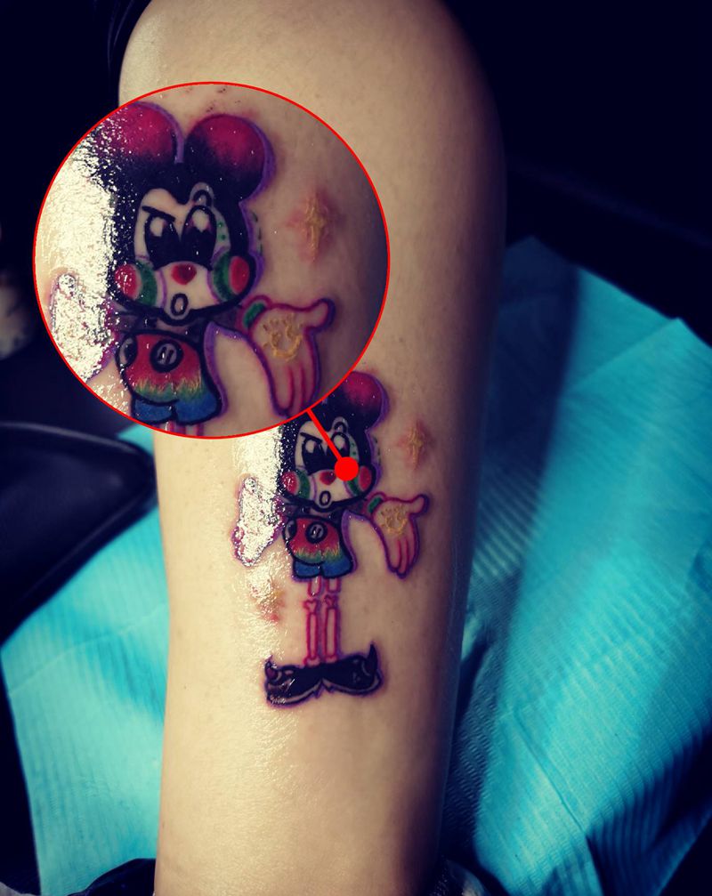 米老鼠老婆纹身图片_水彩New School纹身图案