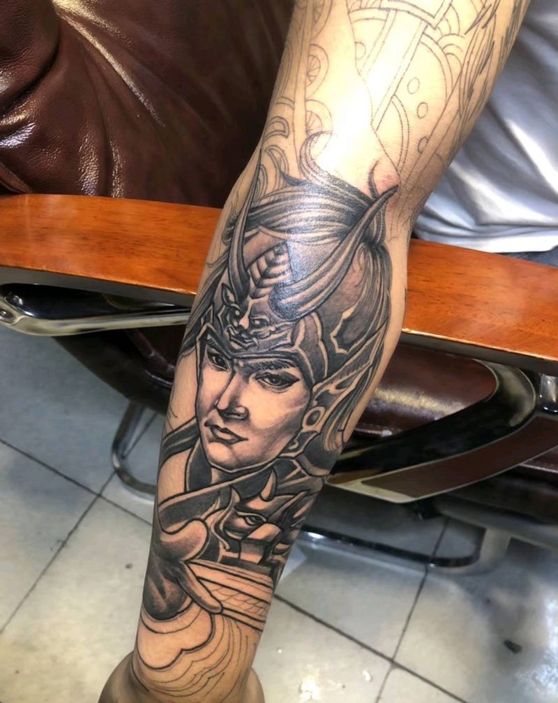 五虎上将，未完纹身图片