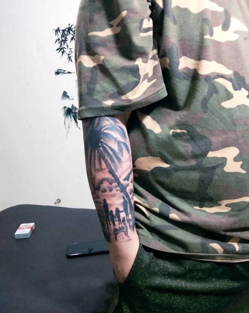迷彩服加此纹身图似乎有点味道！纹身图片
