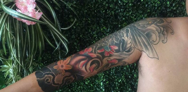 接日式七分袖纹身图片