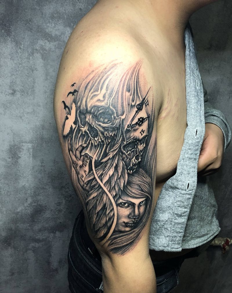 欧美纹身图片_手臂欧美写实纹身图案